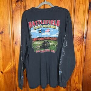 Harley-Davidson 2XL Biker Pocket Tee Black Regular Distressed